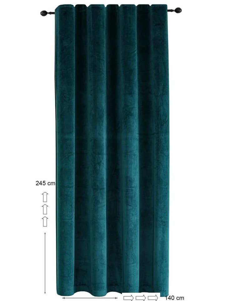 Haus und Deko Kräuselband Vorhang Samt Grün Verdunkelung 140x245 cm - Bild 5