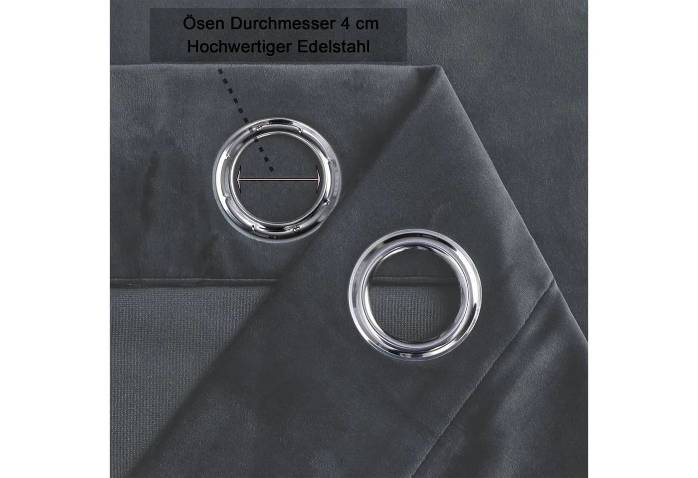 Haus und Deko Gardine Vorhang Ösen Verdunkelung 300x245 cm Samt weich blickdicht - Bild 3