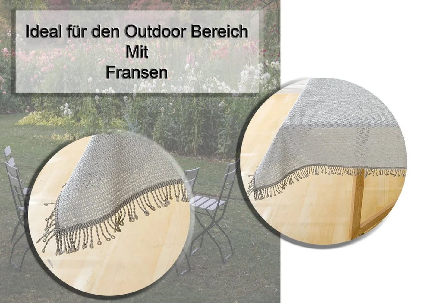 Haus und Deko Gartentischdecke Oval Weichschaum Grau PVC - Bild 3