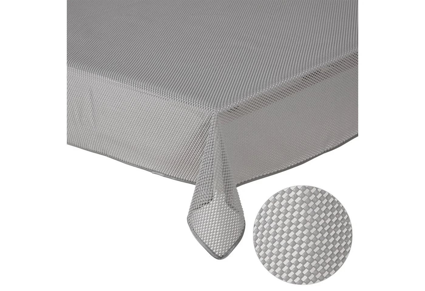 Haus und Deko Gartentischdecke PVC Weichschaum Karo Grau - Bild 3