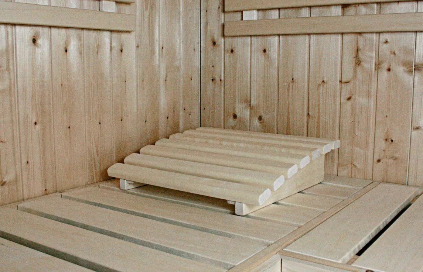 KARIBU Saunakopfstütze Premium Braun Massivholz 3 Stück
