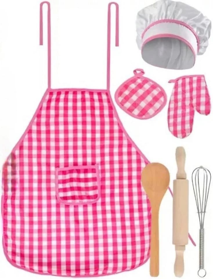 KRUZZEL Kinderkochset 7-tlg. Rosa/Weiß Polyester Holz - Bild 2