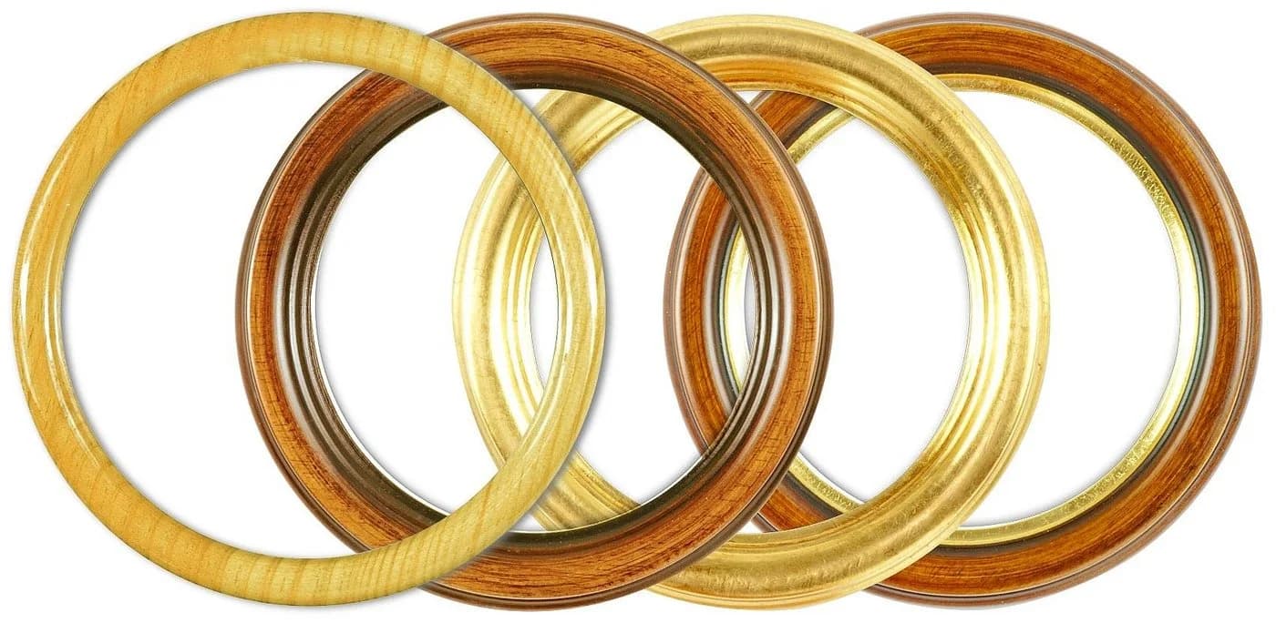Bilderrahmen Neumann Rundrahmen Gold Massivholz mit Glas - Bild 2