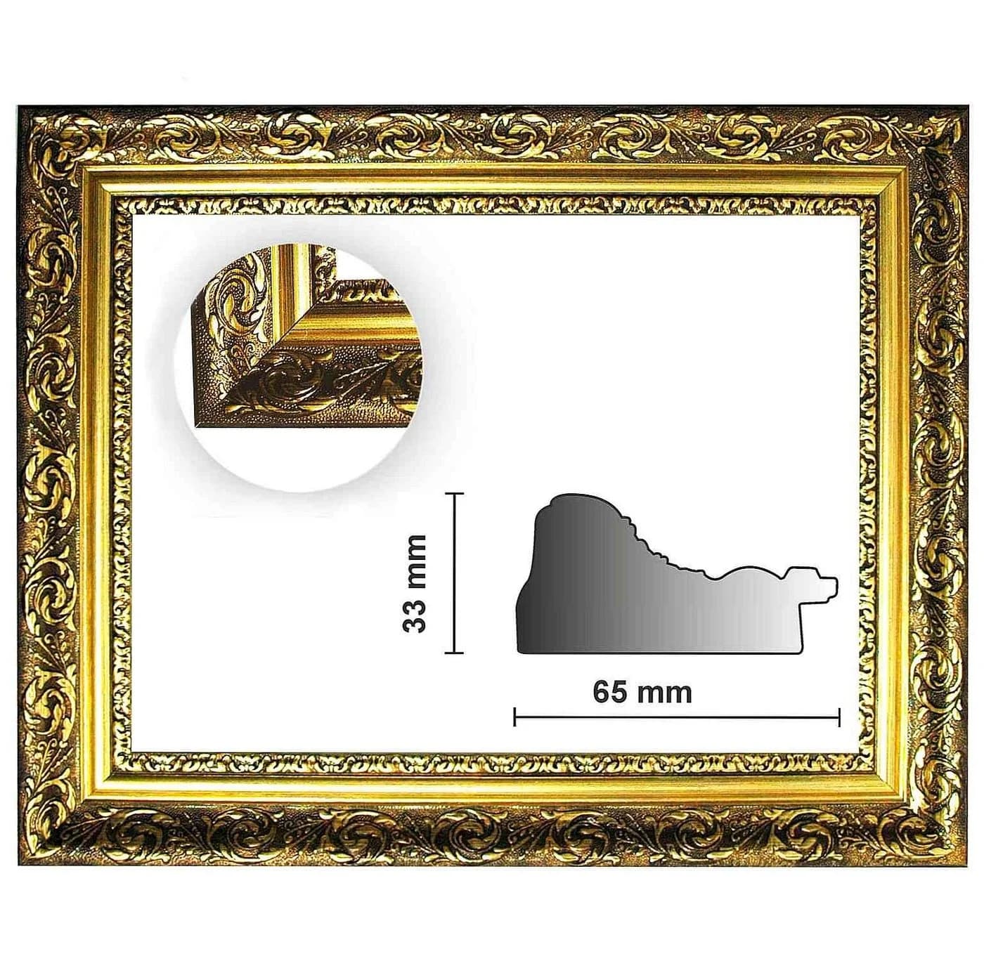 Bilderrahmen Neumann Barockrahmen gold fein verziert 840 ORO - Bild 2