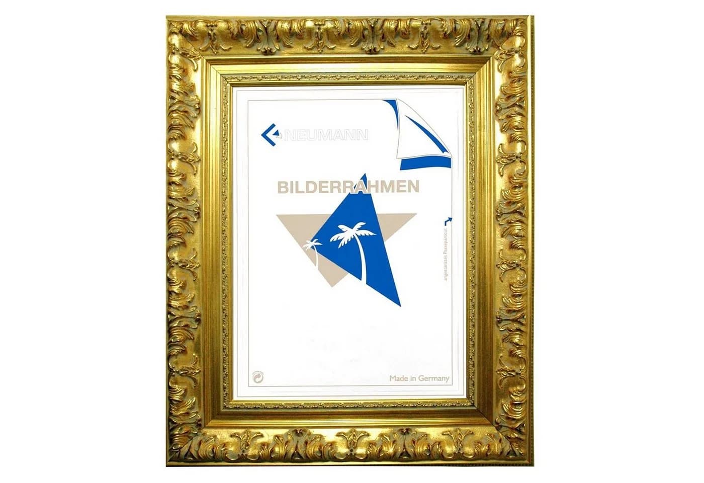 Bilderrahmen Neumann Barockrahmen Gold Massivholz fein verziert - Bild 3