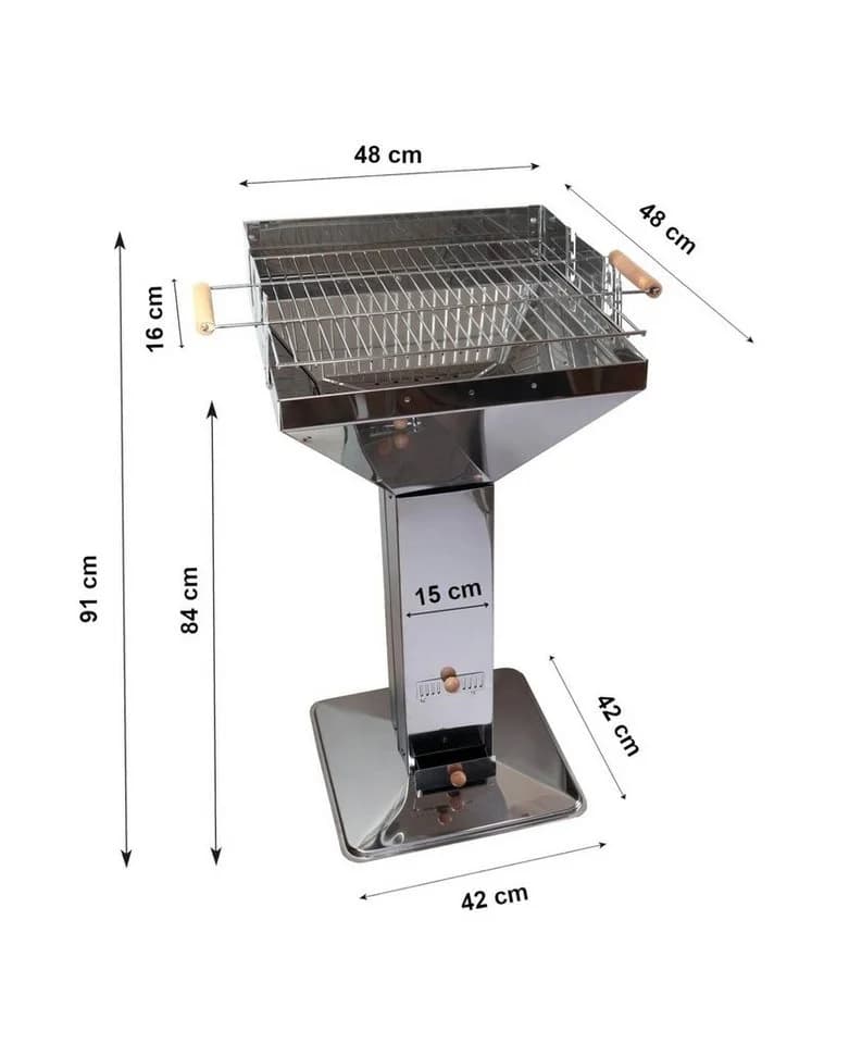 Kingsale Holzkohlegrill Säulengrill Edelstahl Trichtergrill