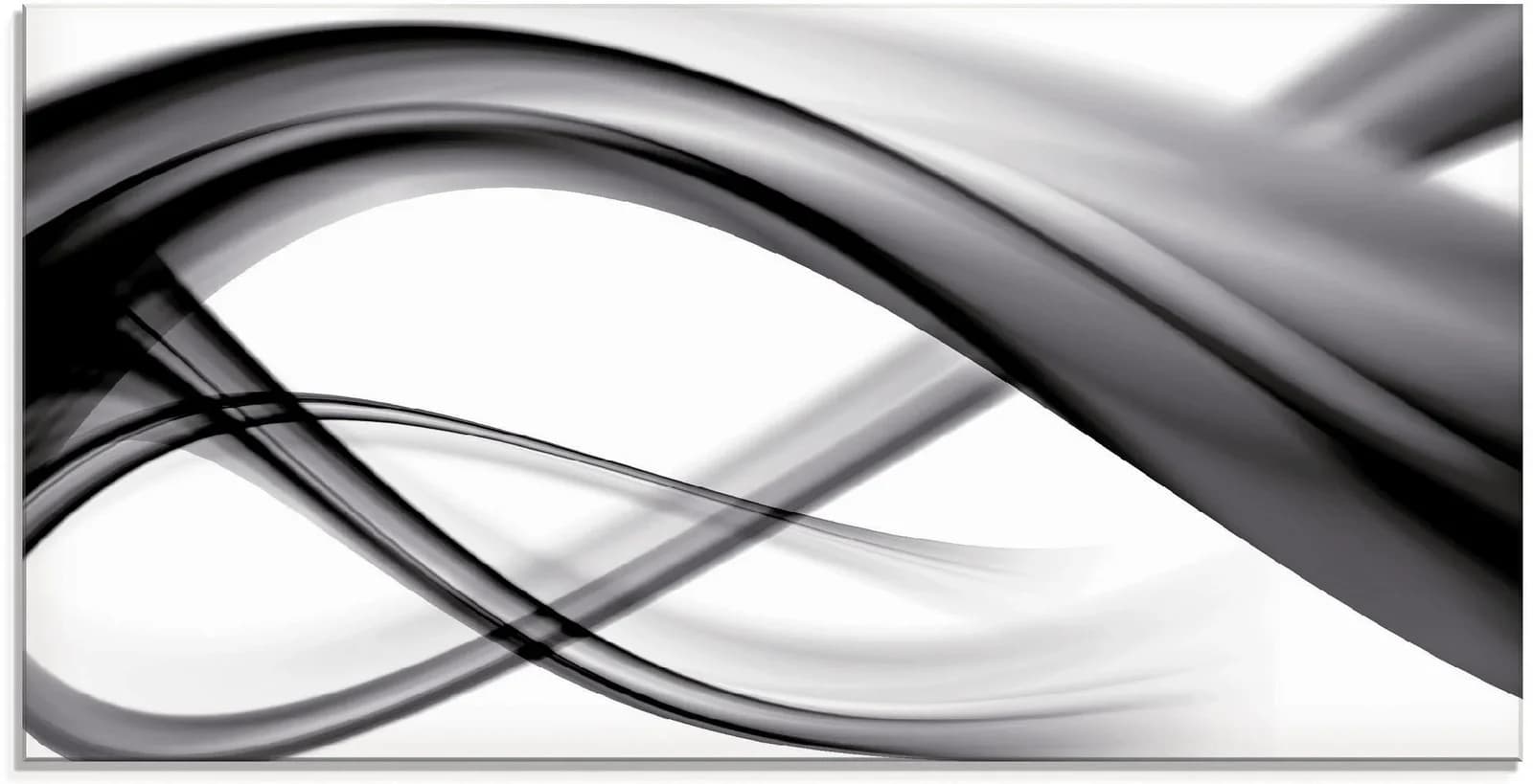 Glasbild ARTLAND Abstrakte Komposition Schwarz