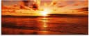 Artland Glasbild Schöner Sonnenuntergang Strand Orange Bild 2