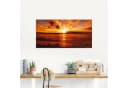 Artland Glasbild Schöner Sonnenuntergang Strand Orange Bild 3