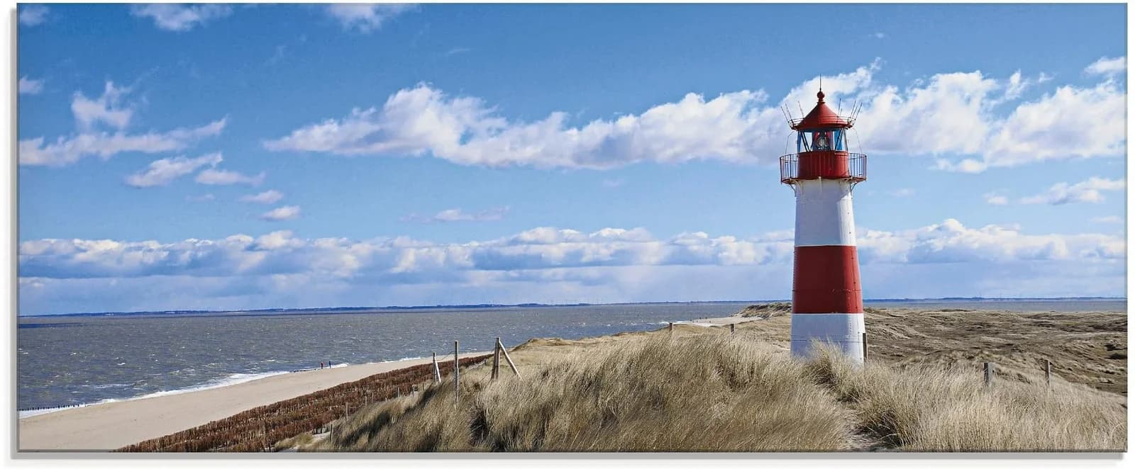 Artland Glasbild Leuchtturm Sylt Blau