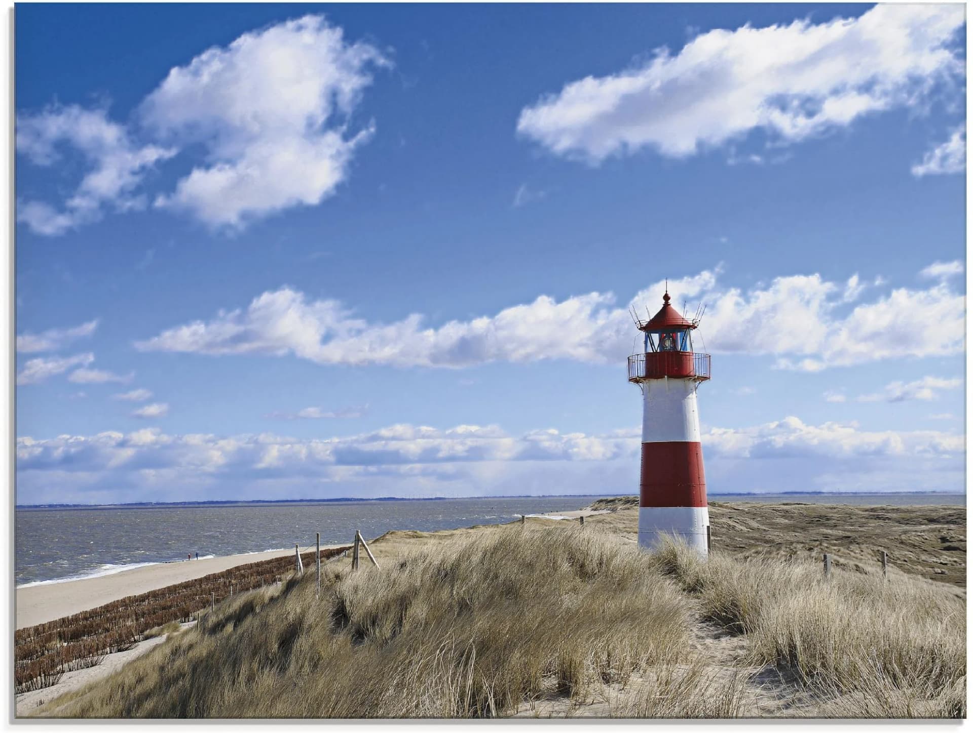 Artland Glasbild Leuchtturm Sylt Blau