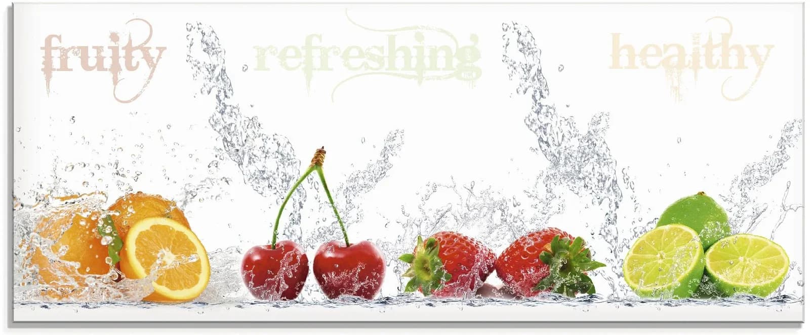 Glasbild ARTLAND "Fruchtig erfrischend gesund Fruchtmix" bunt 125x50cm
