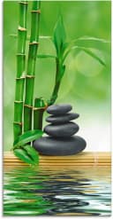 Artland Glasbild Spa Konzept Zen Basaltsteine Grün Schwarz Grau Bild 2