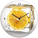 Artland Wanduhr Zitrone im Eiswürfel Modernes Glasdesign Lautlos Bild 2