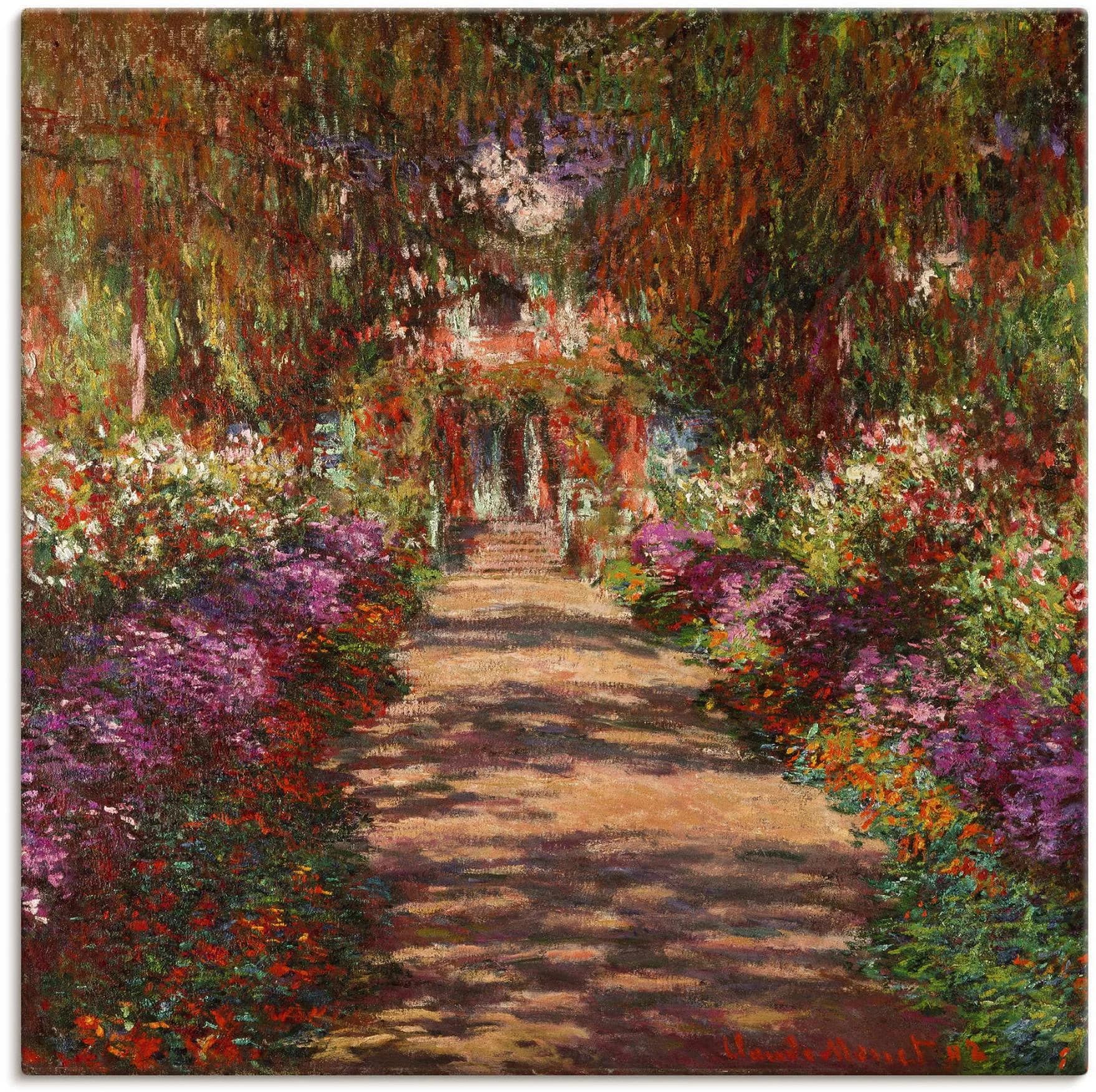 Wandbild ARTLAND Weg in Monets Garten in Giverny. 1902 Bunt Impressionismus