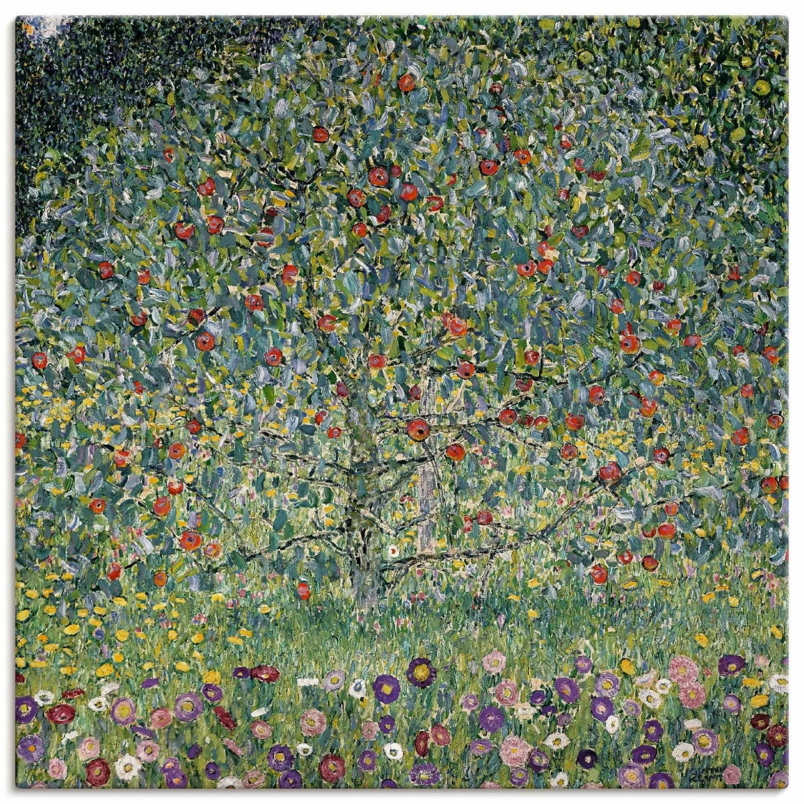 ARTLAND Wandbild Apfelbaum I. 1912 Grün Leinwand Alu Poster