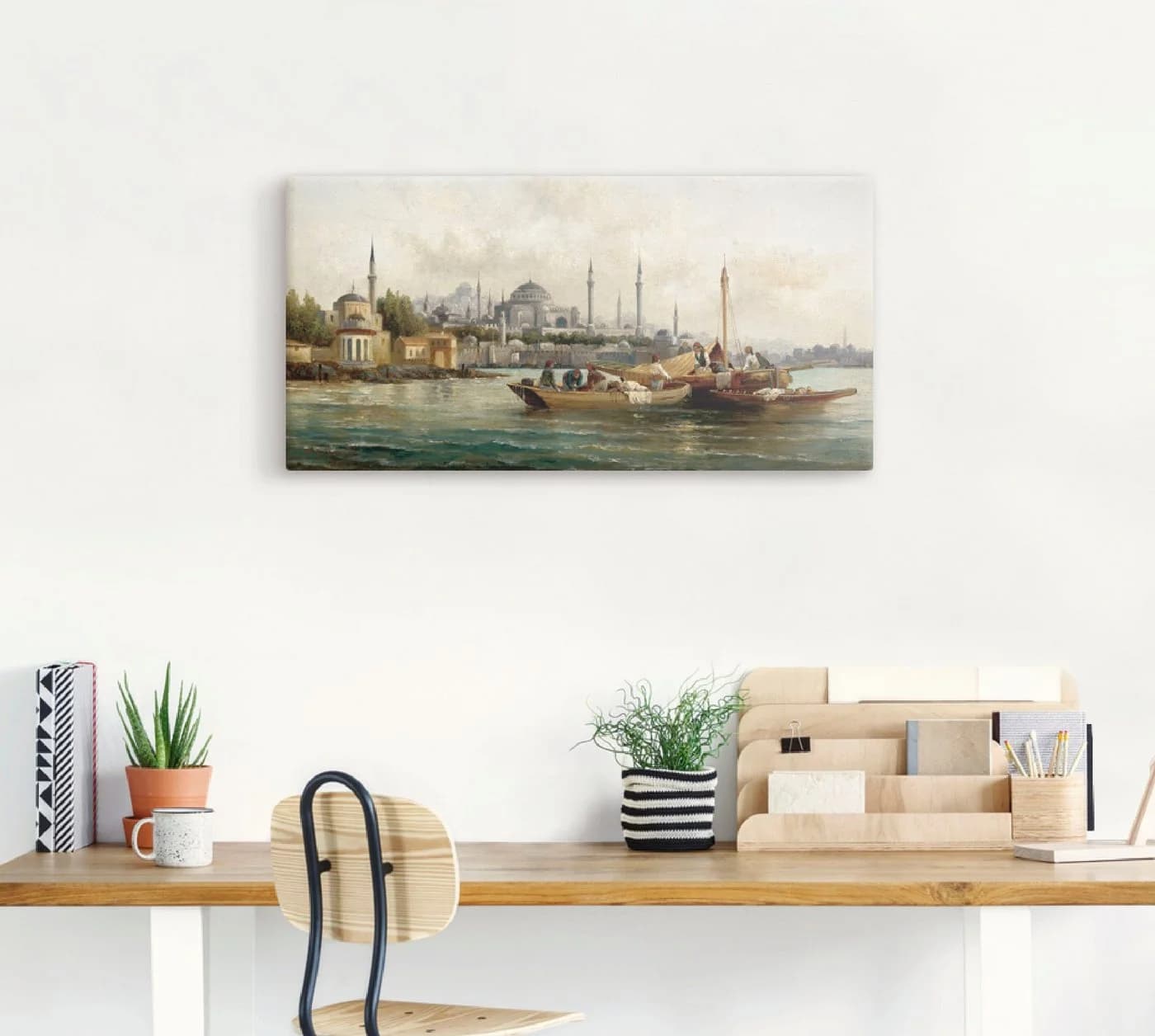 Artland Wandbild Handelsschiffe vor Hagia Sophia, Boote & Schiffe Leinwandbild