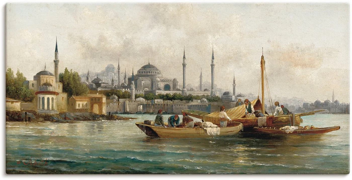 Artland Wandbild Handelsschiffe vor Hagia Sophia, Boote & Schiffe Leinwandbild - Bild 2