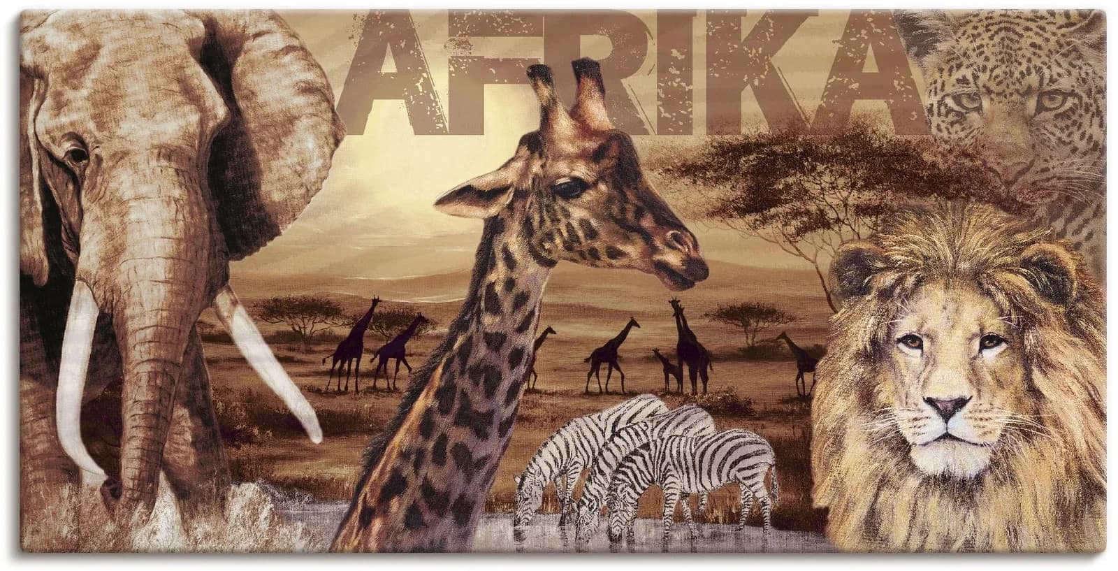 Artland Wandbild Afrika Braun Leinwandbild