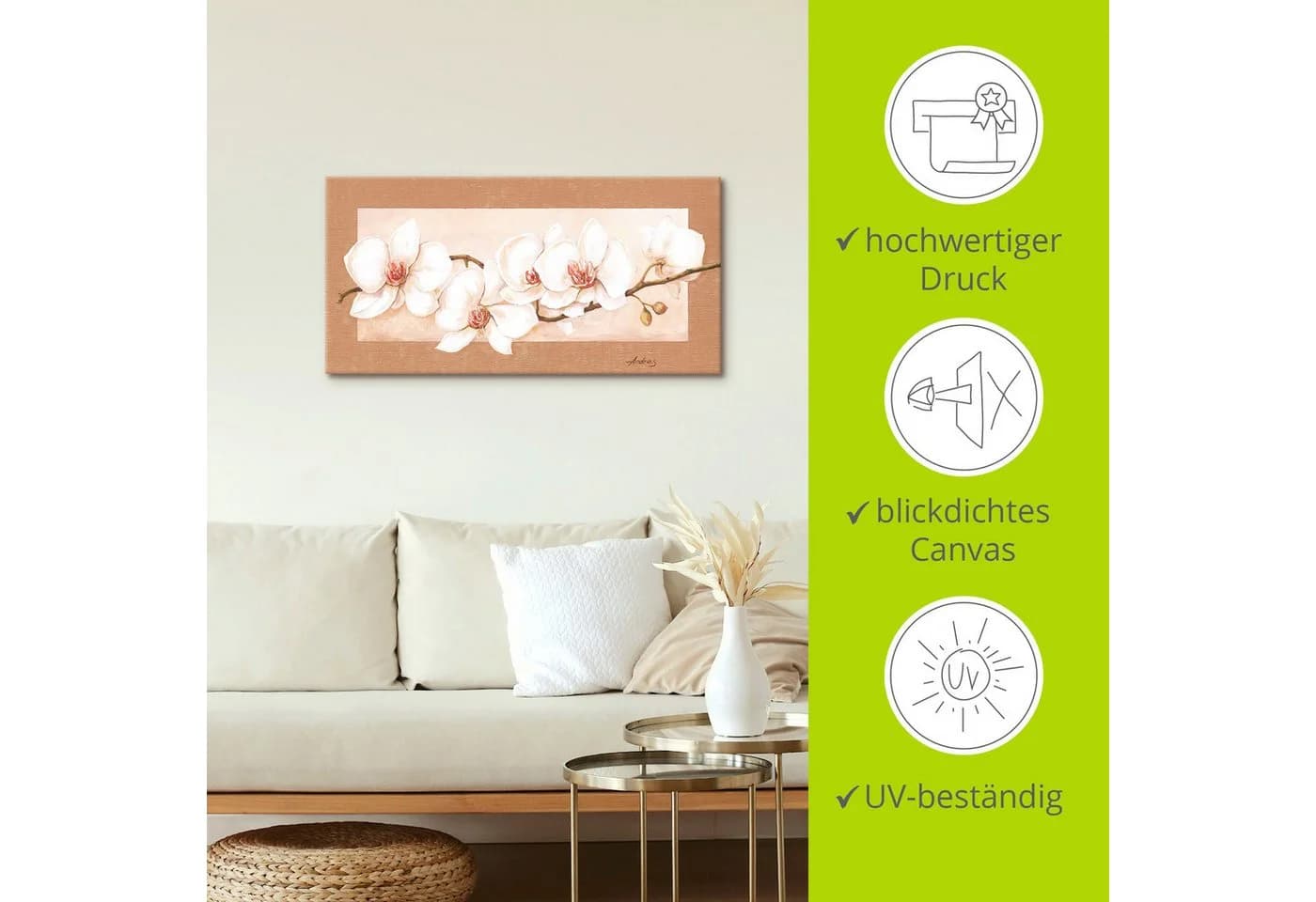 Artland Wandbild Orchideenzweig Alu/Leinwand - Bild 4