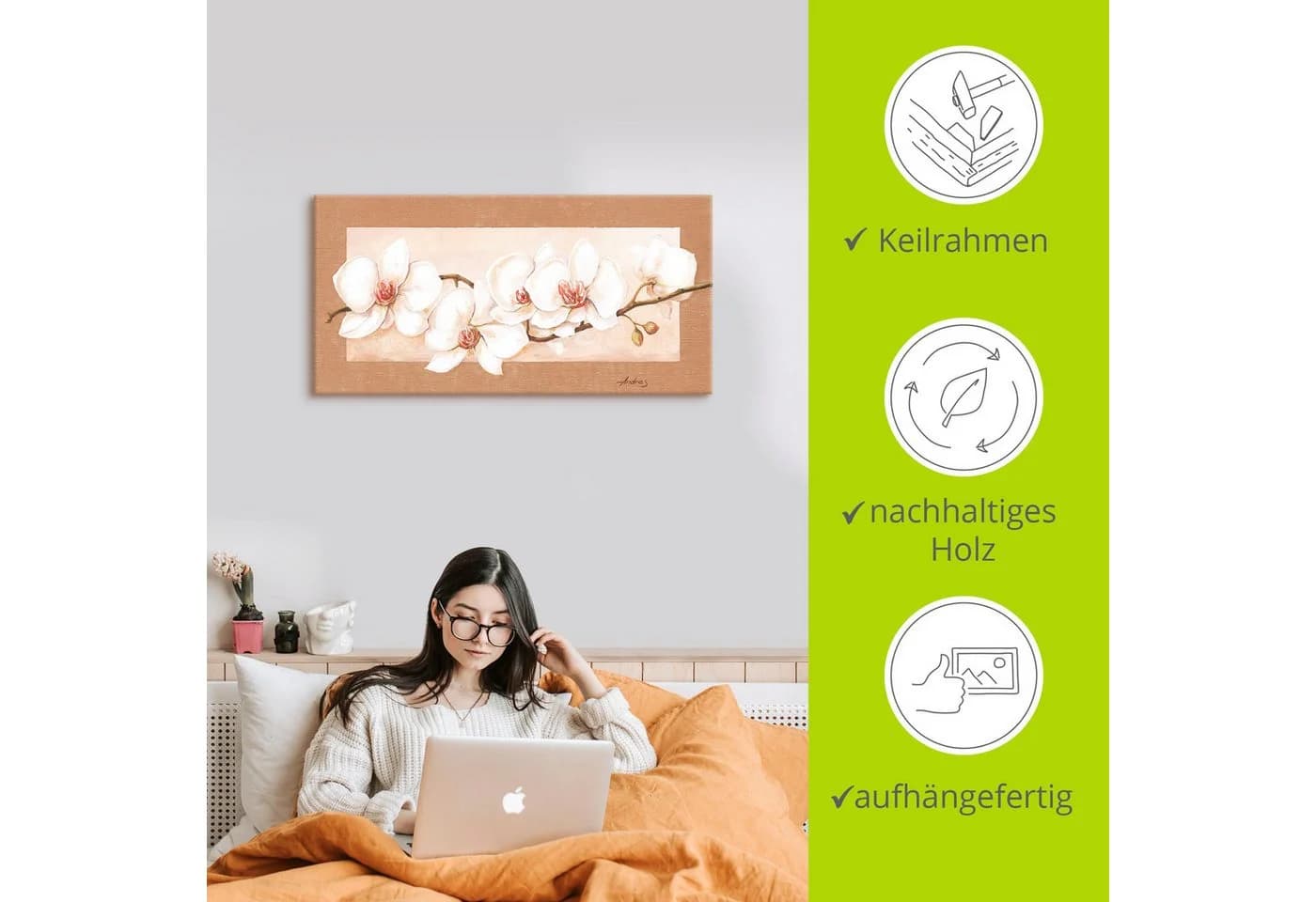 Artland Wandbild Orchideenzweig Alu/Leinwand - Bild 5