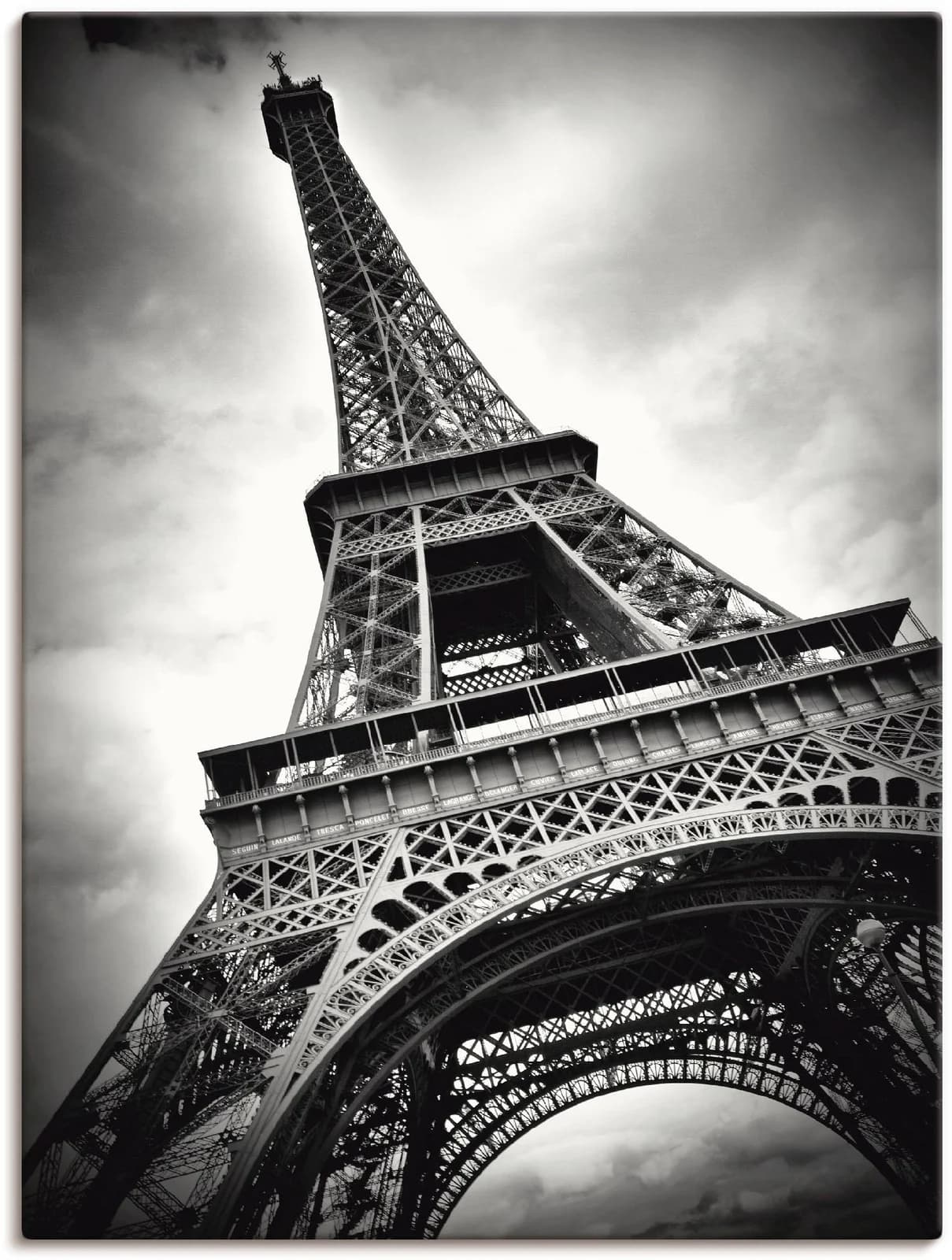 ARTLAND Leinwandbild Eiffelturm Paris Schwarz 60x80 cm