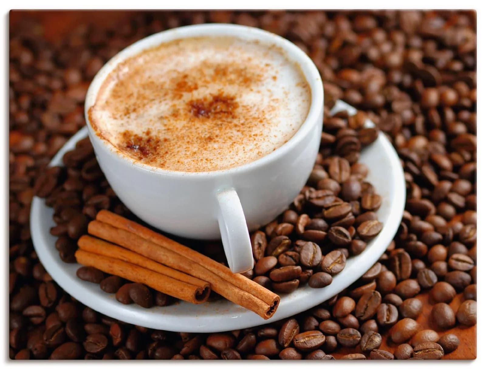 Artland Leinwandbild Cappuccino - Kaffee Braun Getränke