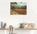 Artland Wandbild Weg am Mohnfeld Leinwand Poster Grün Bild 1