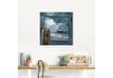Artland Glasbild Maritime Collage Segelschiff Blau Bild 1
