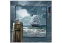 Artland Glasbild Maritime Collage Segelschiff Blau Bild 2