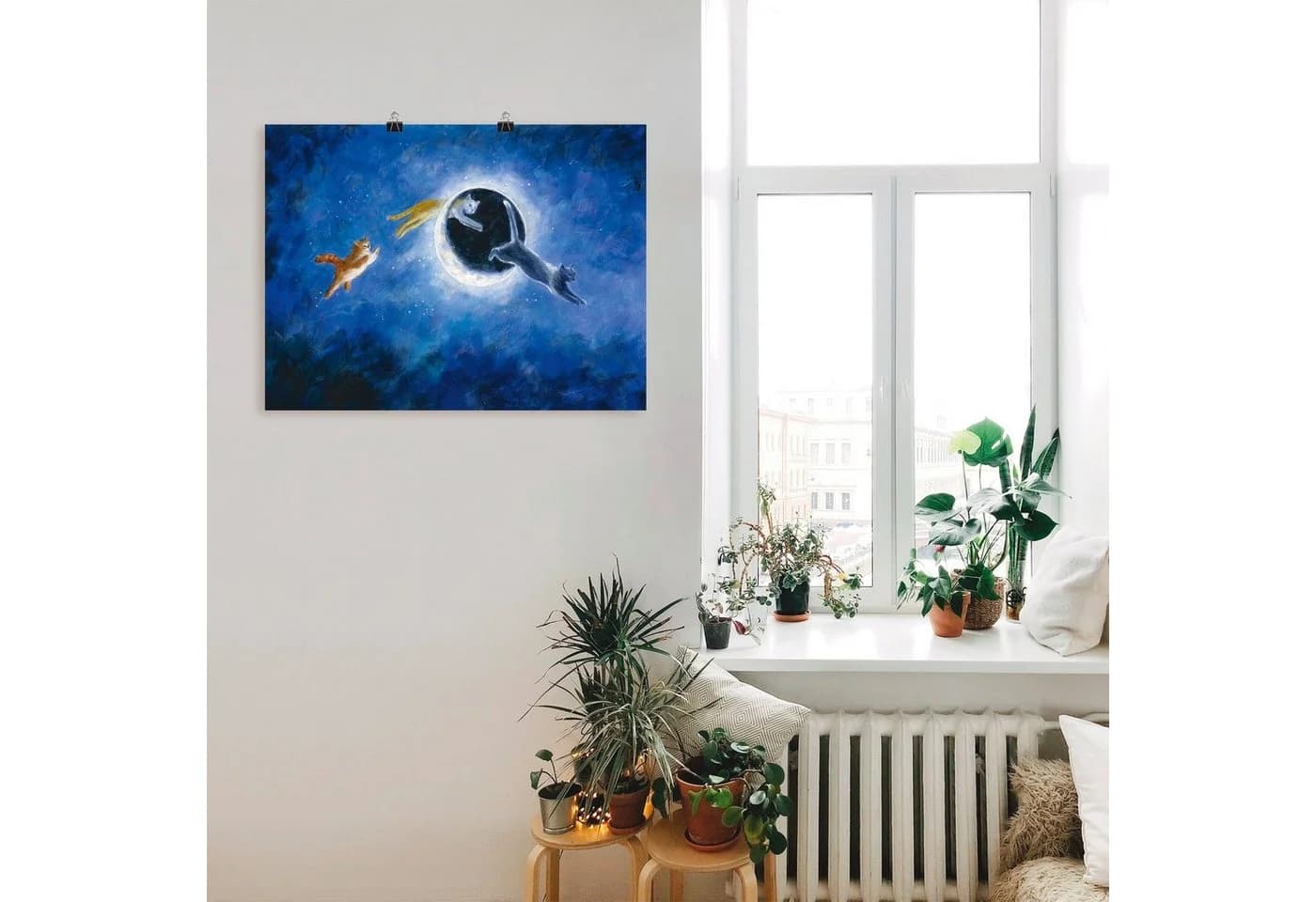 Artland Poster In der Nacht sind alle Katzen grau Blau Grau - Bild 3