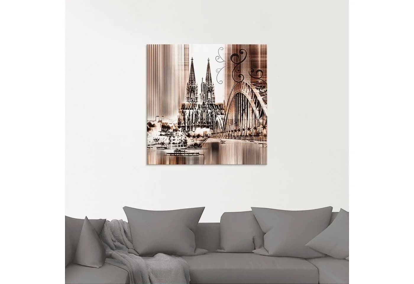 Artland Glasbild Köln Skyline Collage VI Modernes Motiv - Bild 3
