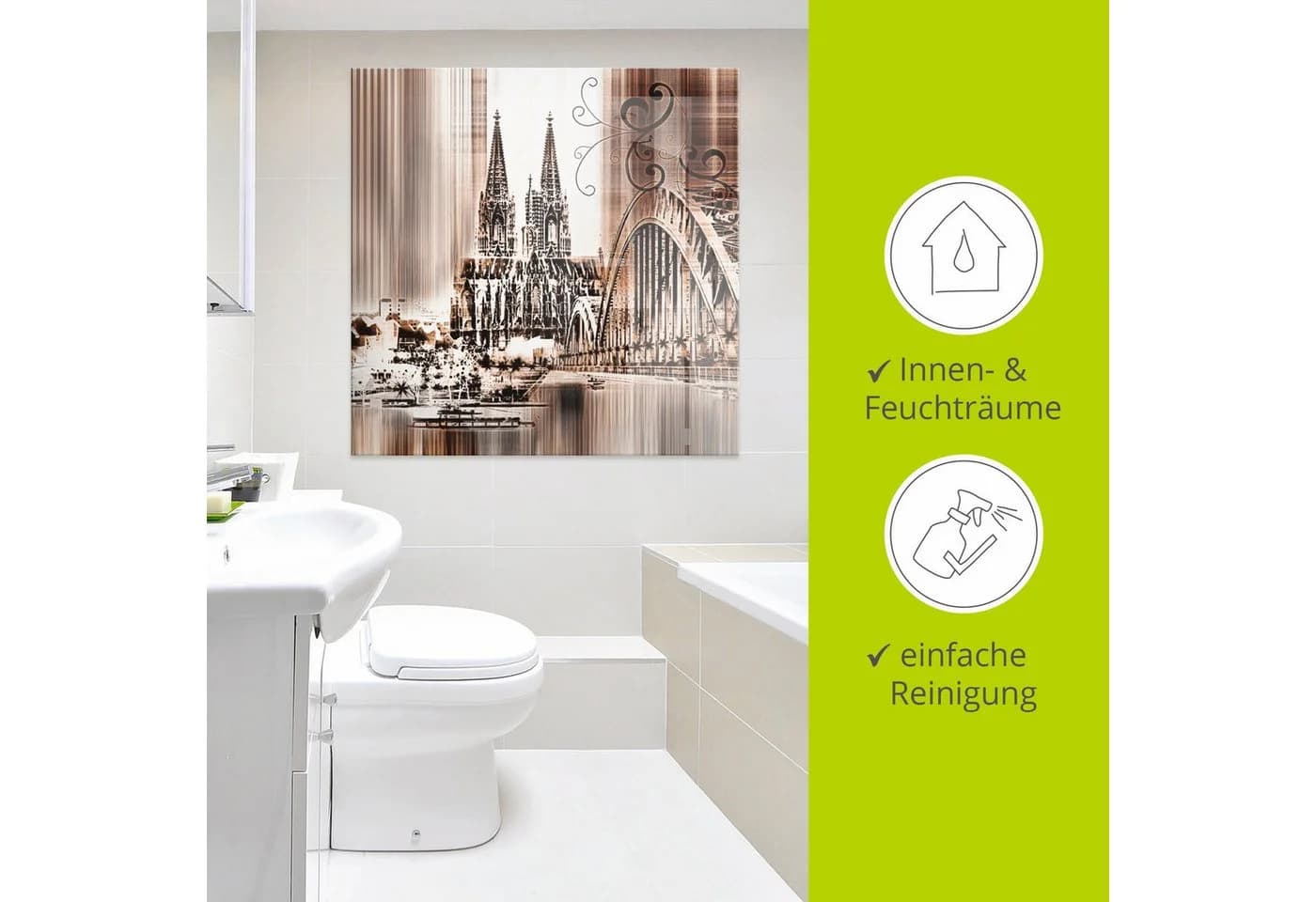 Artland Glasbild Köln Skyline Collage VI Modernes Motiv - Bild 4