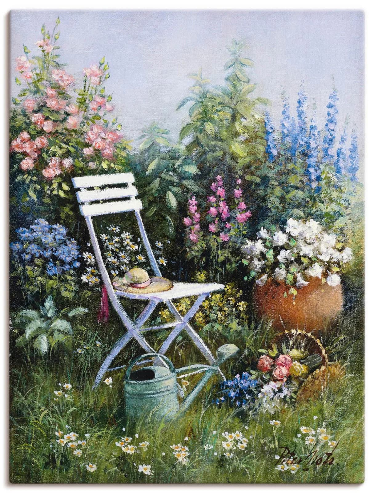 ARTLAND Wandbild Leinwand Unvergesslich Grün 60x80 cm