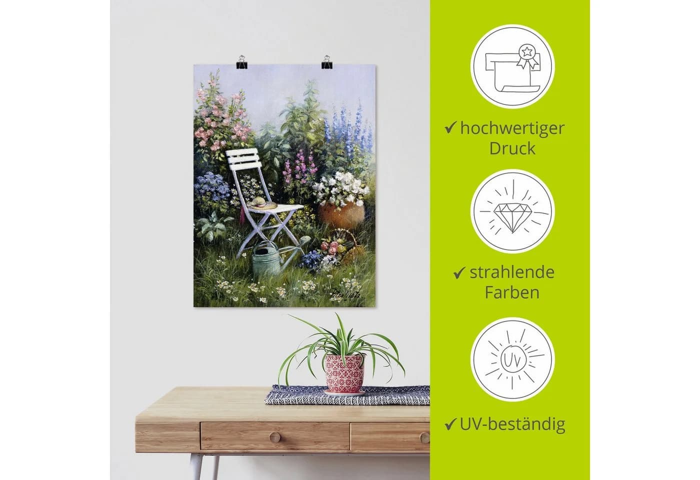 Artland Wandbild Unvergesslich Garten Leinwandbild Poster - Bild 5