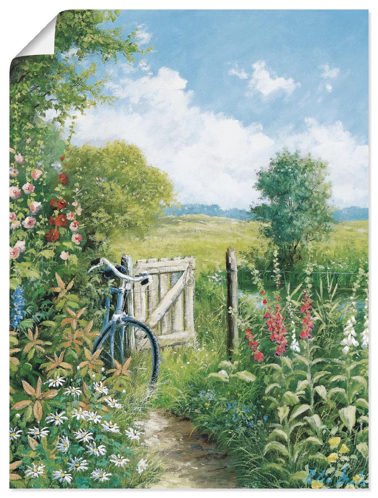 ARTLAND Wandbild Endloses Ziel Grün 60x80 cm Leinwand Poster