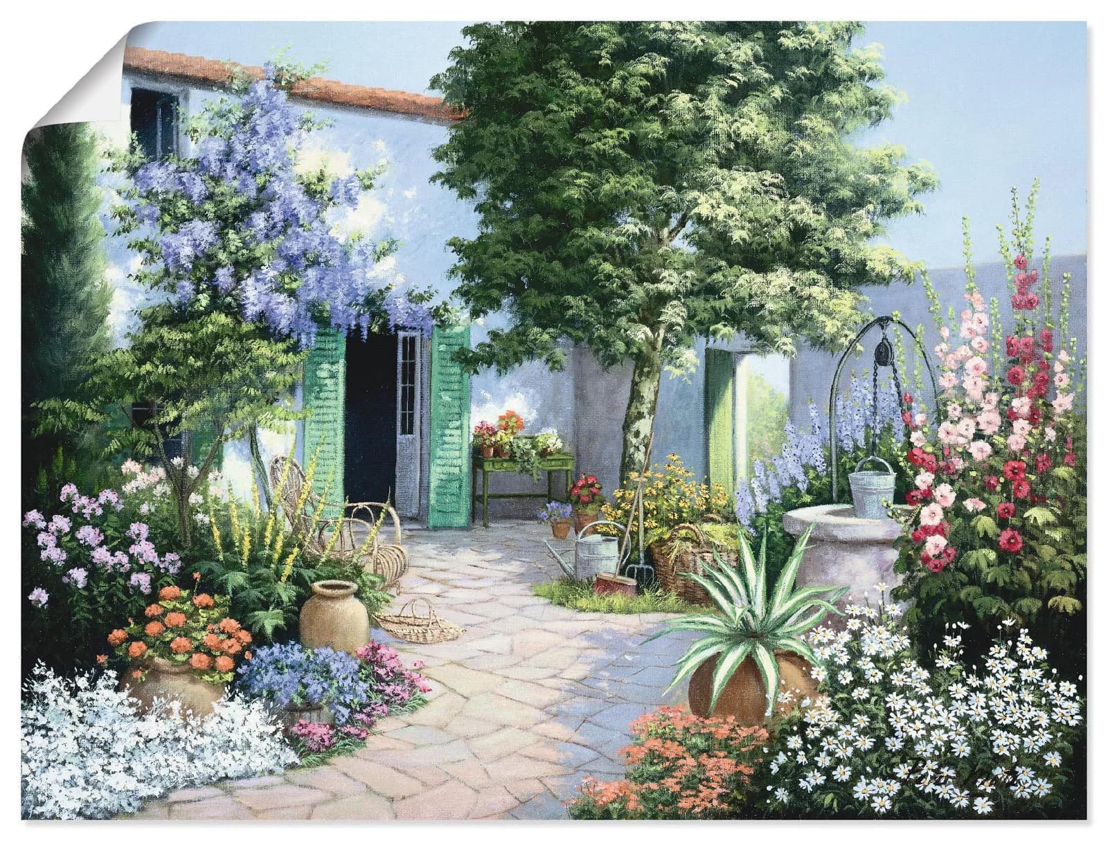 ARTLAND Wandbild "Ein kleines Paradies" Grün Leinwandbild Poster 40x30 cm