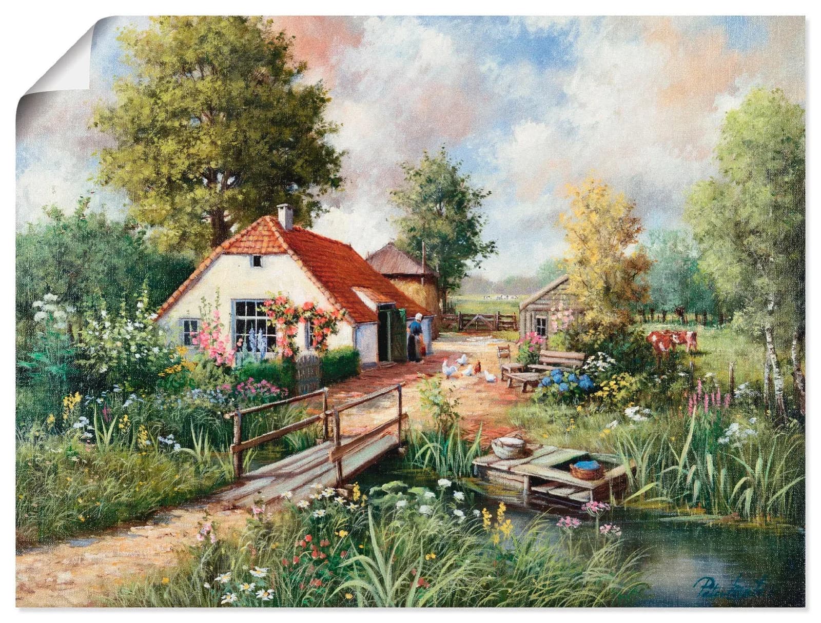 Artland Wandbild Bauernhof Grün