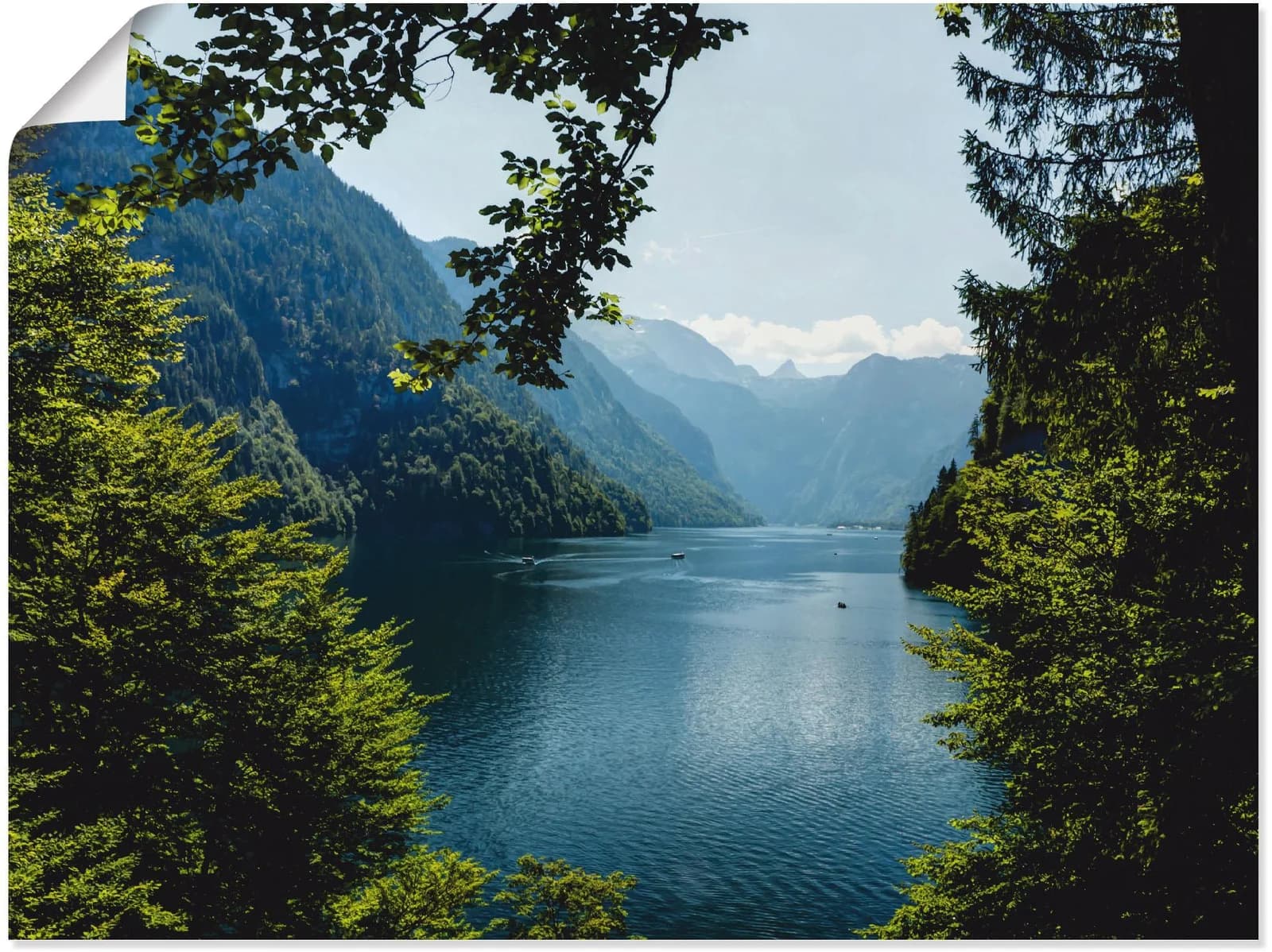 ARTLAND Wandbild Poster Königssee Alpen Blau 60x45 cm