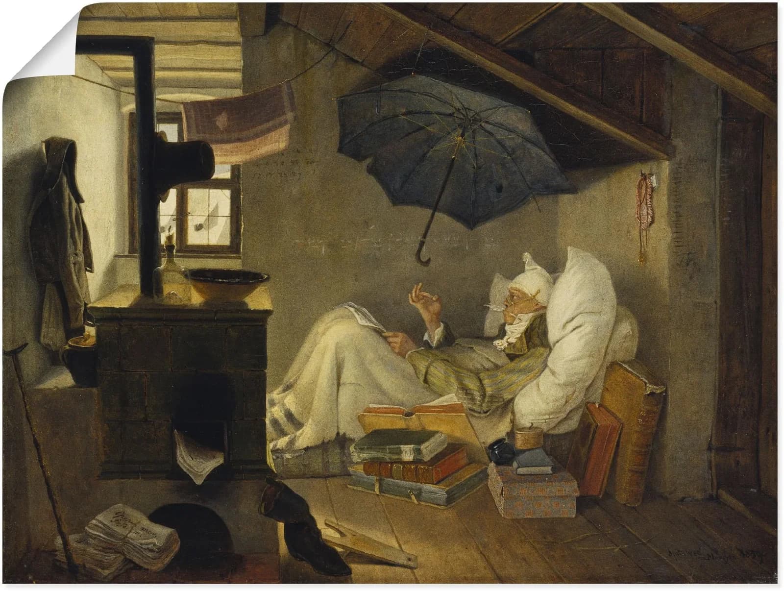 Artland Wandbild Der arme Poet. 1839 Braun