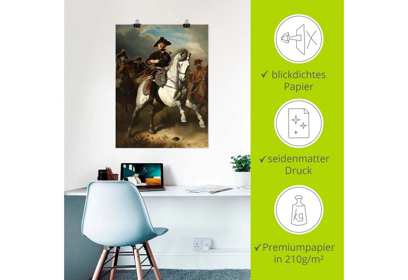 Artland Wandbild Friedrich der Große zu Pferde Leinwand Poster Bunt - Bild 4