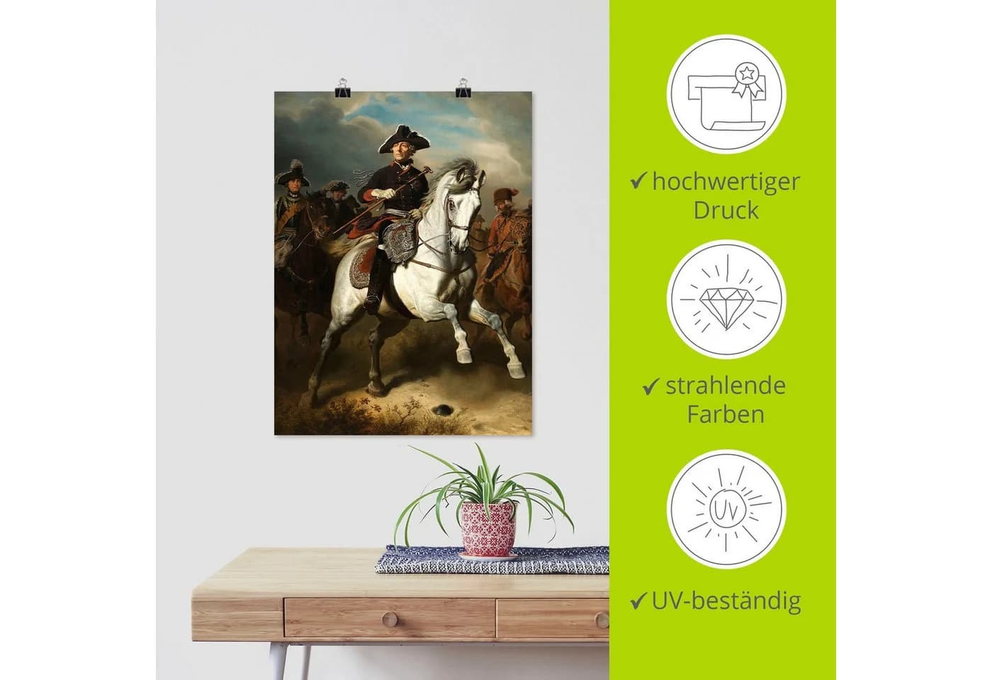 Artland Wandbild Friedrich der Große zu Pferde Leinwand Poster Bunt - Bild 5