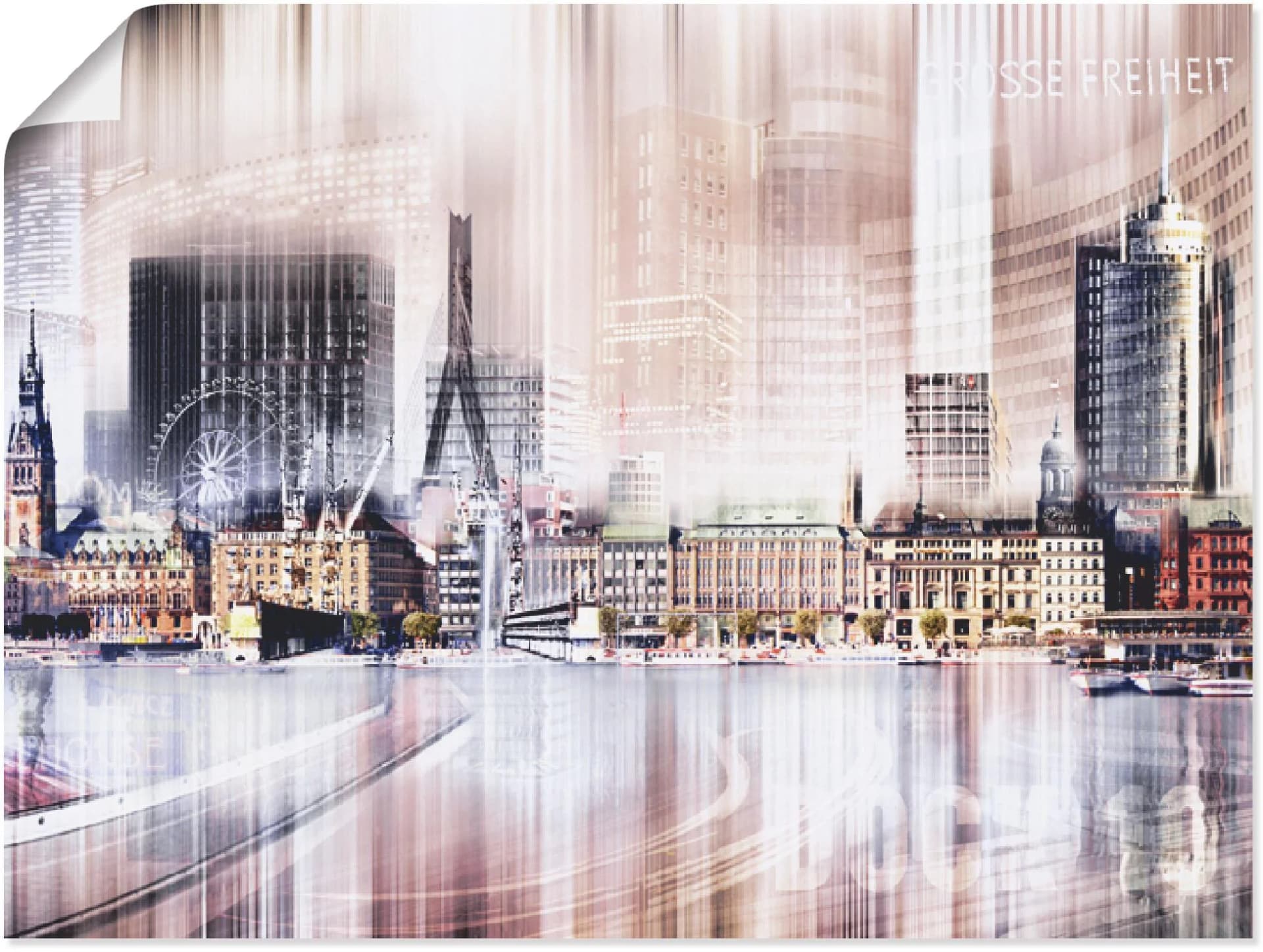 Artland Poster Hamburg Skyline Abstrakte Collage II