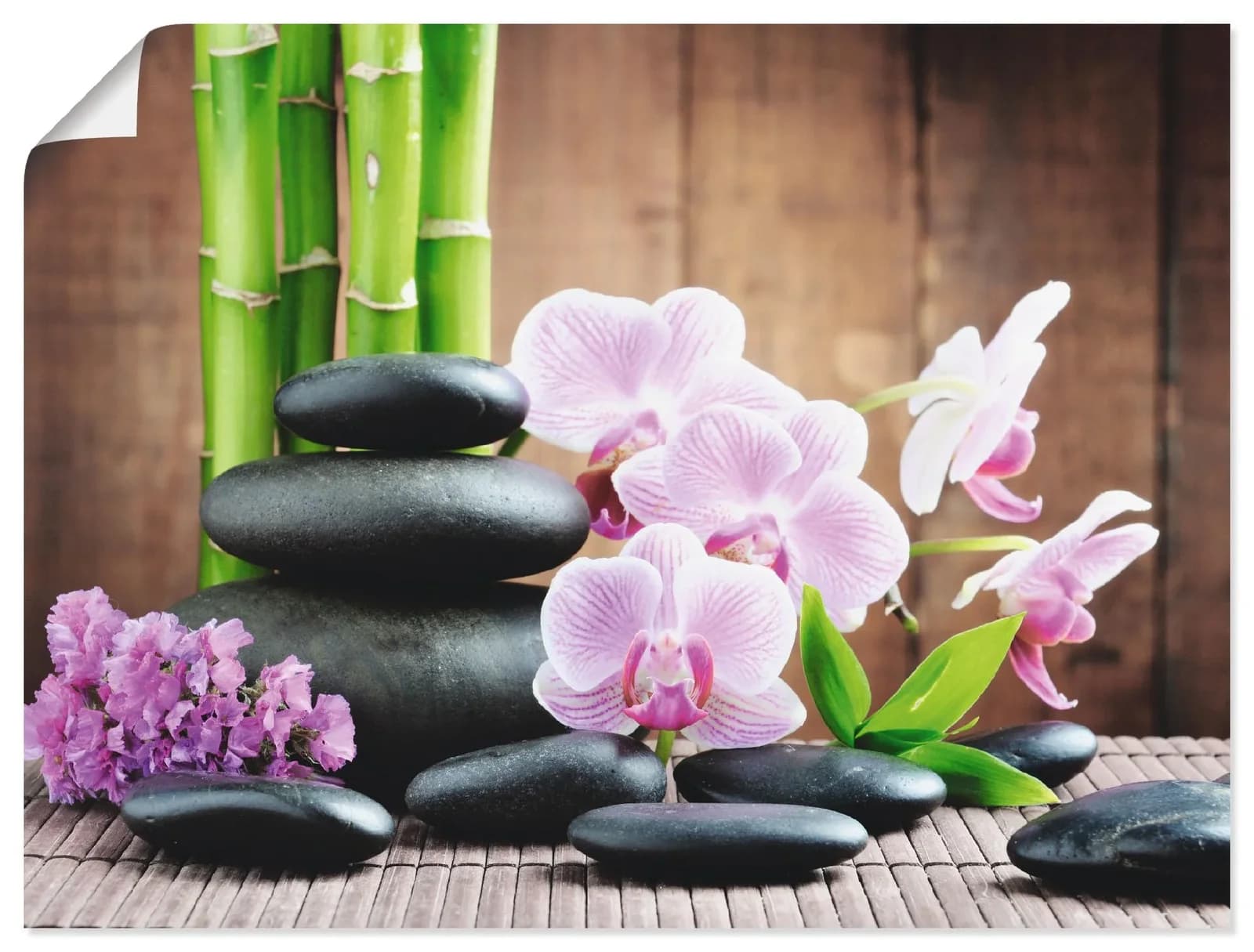 ARTLAND Wandbild Spa Konzept Zen Orchideen Pink 40x30 cm