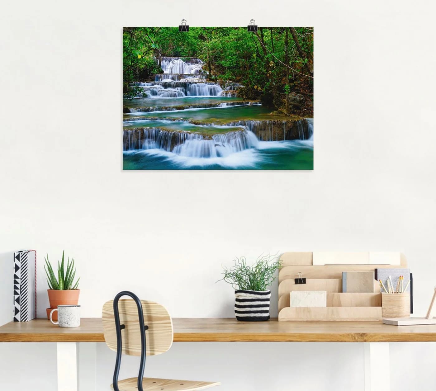 Artland Wandbild Tiefen Wald Wasserfall Leinwand Poster