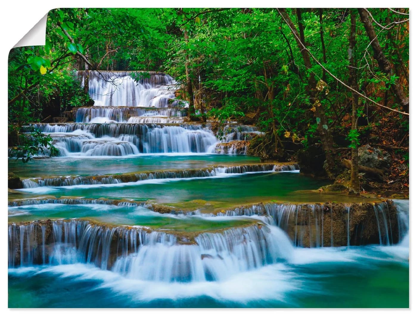 Artland Wandbild Tiefen Wald Wasserfall Leinwand Poster - Bild 2
