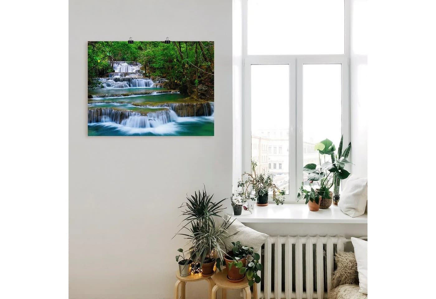 Artland Wandbild Tiefen Wald Wasserfall Leinwand Poster - Bild 3