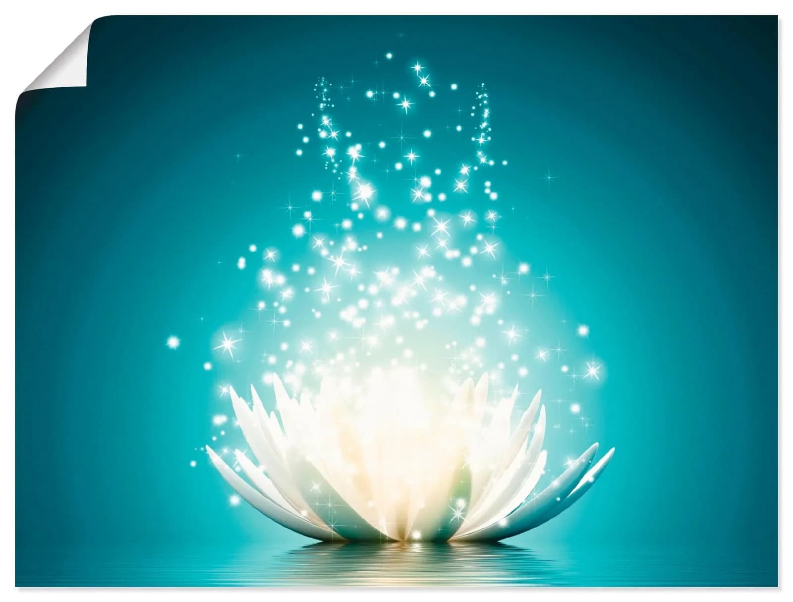 Wandbild ARTLAND Magie der Lotus-Blume Blau Lotus-Blume