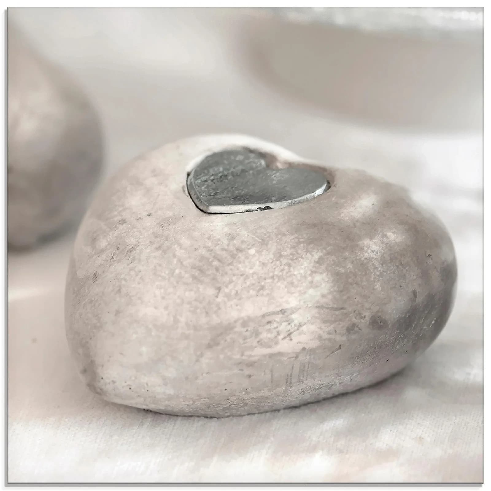 ARTLAND Glasbild Herzen Grau 20x20 cm