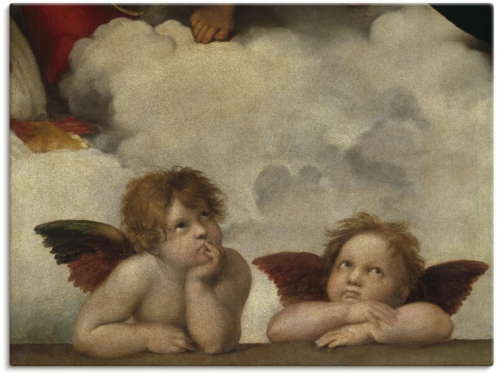 ARTLAND Leinwandbild Sixtinische Madonna Beige auf Holzrahmen